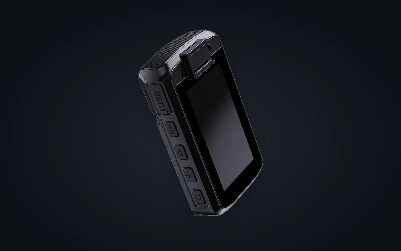 Bodycam ELITE X1 tampak belakang dengan layar